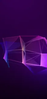 Abstract purple geometric mobile wallpaper with polygonal shapes.