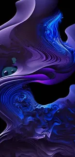 Abstract purple and blue liquid wallpaper for mobile phone.