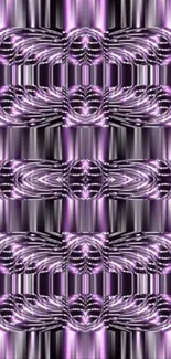 Abstract purple metallic patterned wallpaper design.