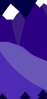 Abstract purple mountain wallpaper with dark blue sky.