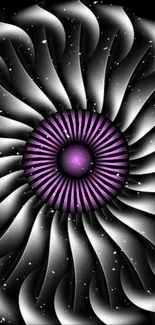 Abstract purple spiral wallpaper with glowing center.