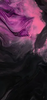 Abstract purple and pink swirl wallpaper with fluid design for mobile.