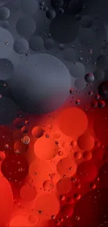 Abstract red and black bubble design wallpaper.