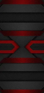 Abstract red and black geometric pattern wallpaper.