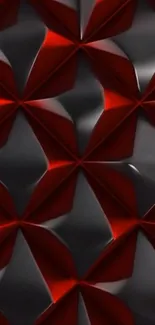 Abstract red and black geometric pattern wallpaper.