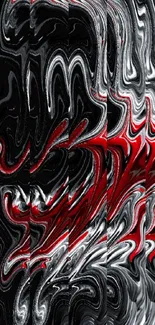 Abstract red and black waves mobile wallpaper.