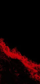 Abstract red waves on black background mobile wallpaper.