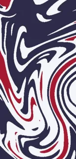 Abstract red and blue swirling pattern mobile wallpaper.