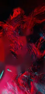 Abstract phone wallpaper with red brush strokes.