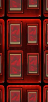 Abstract red geometric pattern with 3D effect.