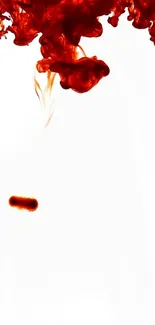 Red ink swirls on a white background for phone wallpaper.