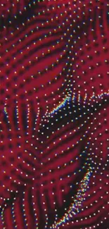 Abstract red dots on a dark background pattern.
