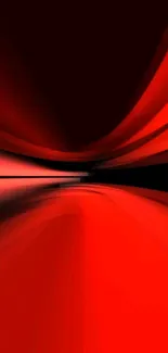 Dynamic abstract wallpaper with vibrant red waves.