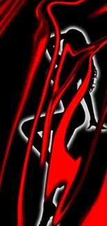 Abstract red silhouette on black background wallpaper.