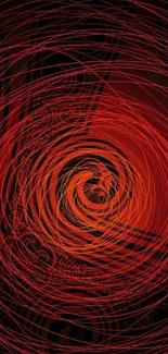 Abstract red spiral pattern wallpaper for mobile.