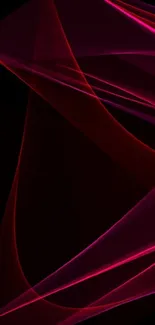 Abstract red wave wallpaper with dark background.