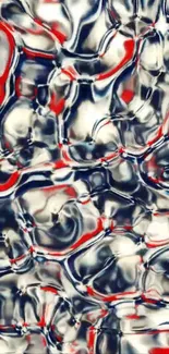 Abstract reflective art design with vibrant patterns and colors.