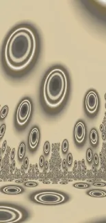 Abstract wallpaper with beige circular patterns.