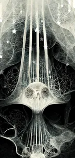 Intricate abstract skull art mobile wallpaper.