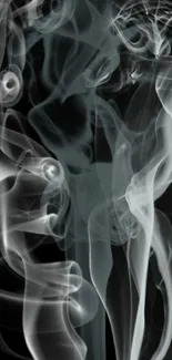 Abstract smoke art on black background, creating a mystical atmosphere.