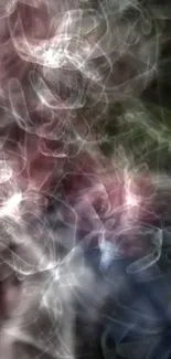 Ethereal abstract smoke pattern with colorful swirls.