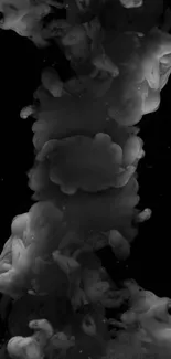 Abstract gray smoke design on black background.