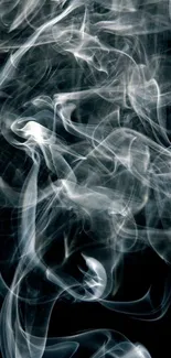 Intricate abstract smoke design on a dark background for mobile screens.