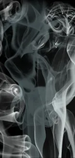 Abstract smoke design on black background for mobile wallpaper.