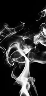 Abstract black and white smoke design wallpaper.