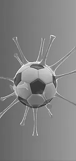 Gray abstract soccer-themed wallpaper design.