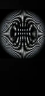 Abstract sphere design on black background for mobile wallpaper.