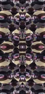 Kaleidoscope artwork with abstract spheres in dark tones.