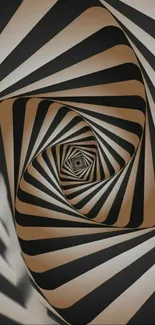 Brown and black abstract spiral pattern wallpaper for mobile.