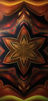 Intricate abstract star pattern in warm, earthy tones for mobile wallpaper.