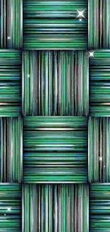 Abstract striped mobile wallpaper with green and blue hues.