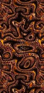 Intricate abstract swirl pattern art wallpaper with warm tones.