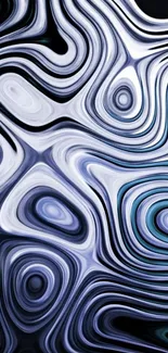 Abstract blue swirl wallpaper with fluid patterns.