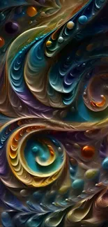 Multicolored swirl abstract wallpaper for mobile phone.