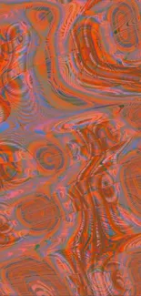 Abstract swirl design with orange hues