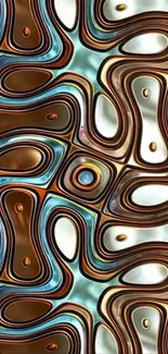 Abstract swirl pattern in warm tones for mobile wallpaper.