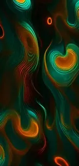 Vibrant abstract swirl wallpaper design.