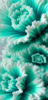 Vibrant abstract fractal art in turquoise tones.