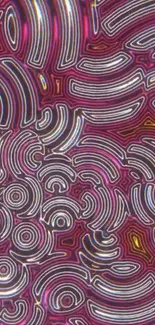 Abstract vibrant pattern with pink swirls and lines.