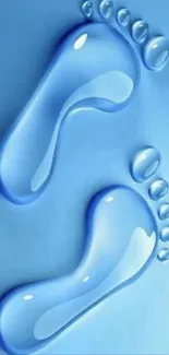 Abstract blue water footprints wallpaper design.