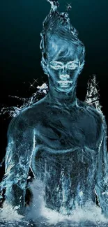 Abstract water figure on dark background wallpaper.