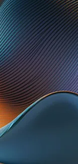 Abstract wavy design in shades of blue and orange.