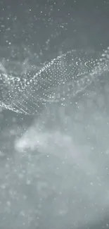 Elegant gray abstract wave particle wallpaper for mobile phone.