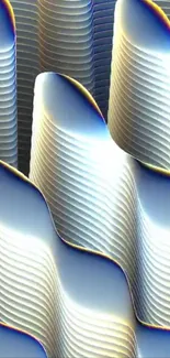 Abstract wave pattern with blue tones.