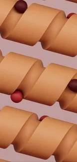 Abstract wavy design with brown tones.