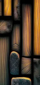 Abstract wooden pattern with unique textures.